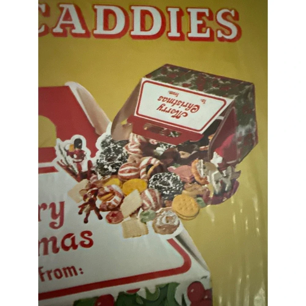 Christmas Cookie Caddies Gift Boxes Holly Berry‎ Merry Christmas NOS Vintage